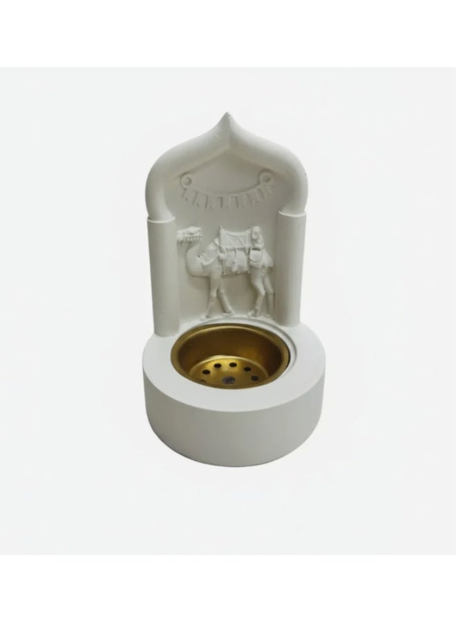 Akdc Chalk Porcelain Incense Burner Â€“ Smooth White Design Â€“ 12 Cm Decorative Fragrance Piece - Image 2